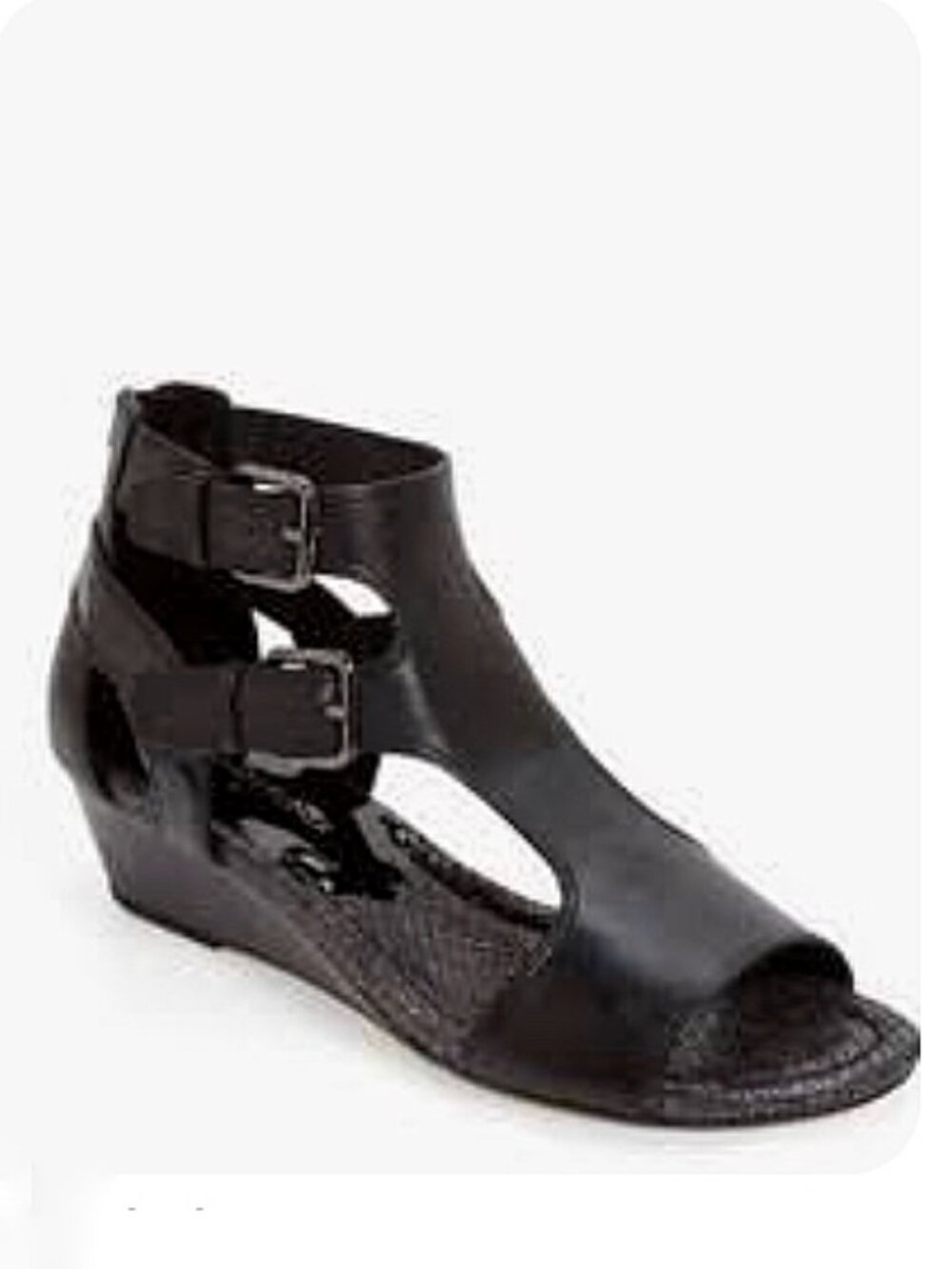 Donald J. Pliner Eden Black Suede Leather Wedge Sandal Size 9M